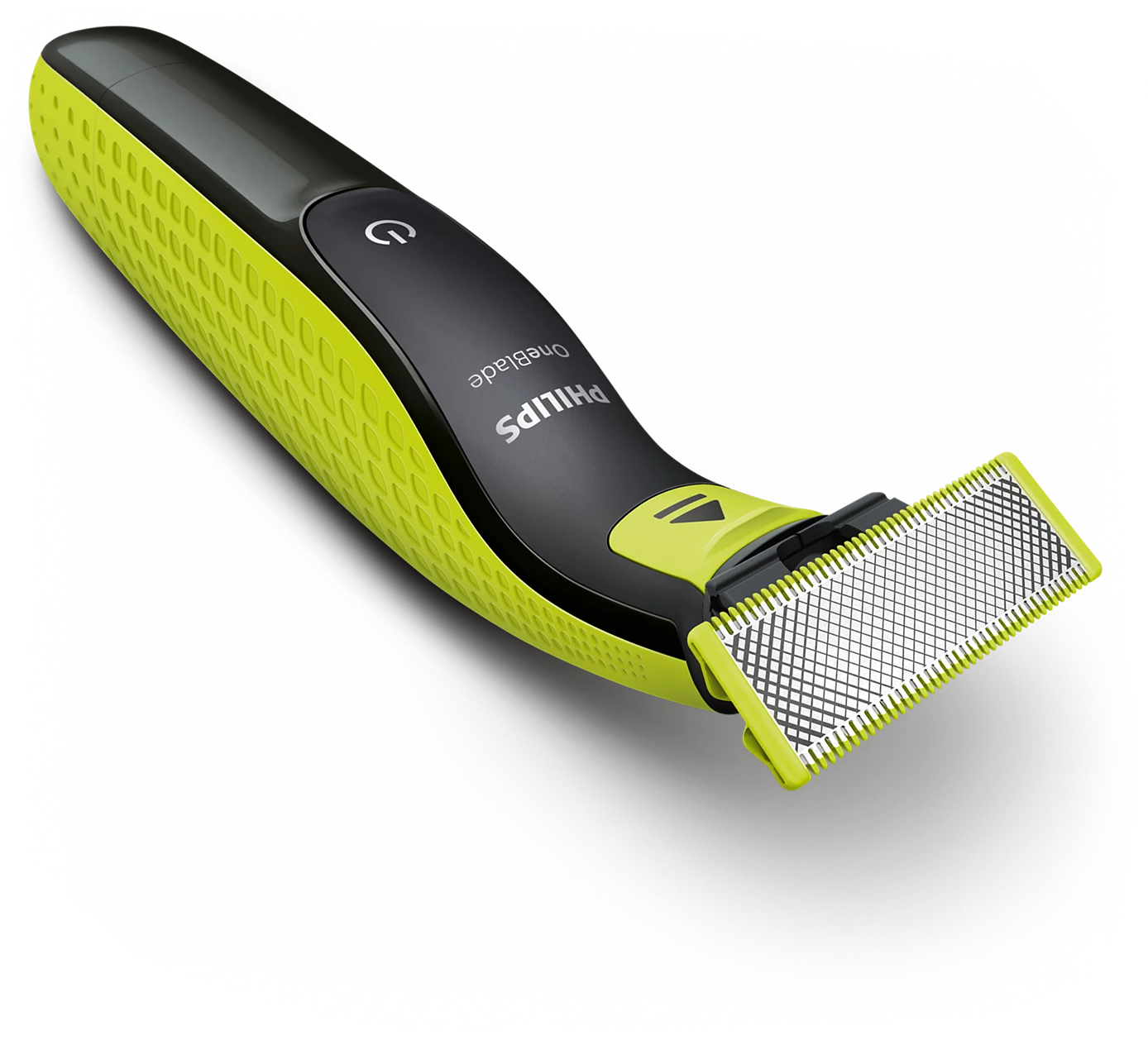 جهاز Philips OneBlade الأخضر والأسود مع ثلاثة أمشاط تشذيب